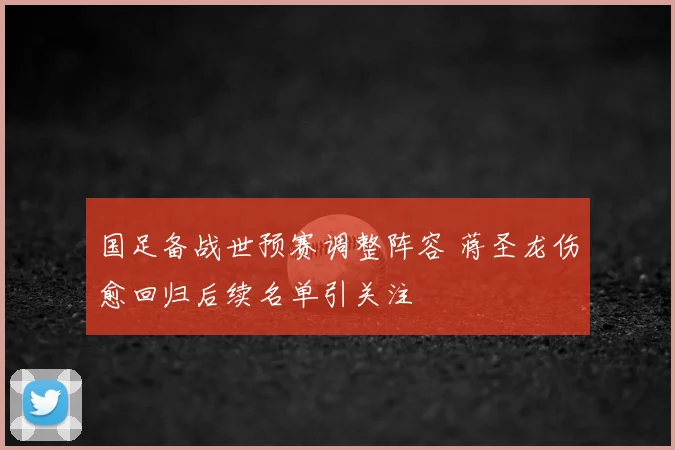 国足备战世预赛调整阵容 蒋圣龙伤愈回归后续名单引关注